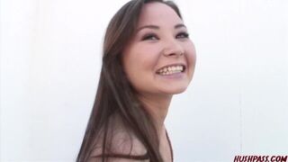 Tiny asian Kia gets her pussy stuffed with thick white meant - porn video