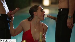 VIXEN Tori Black Takes on Two Cocks In An Award Show After Party - porn video