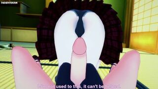 Mukuro Ikusaba disguised as Junko from Danganronpa Gives You A Footjob Hentai POV - porn video