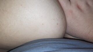 Riding his cock while he fingers my tight ass - porn video