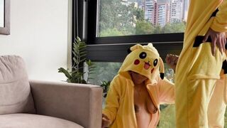 real amateur big ass latina milf has rough sex in pikachu pokemon cosplay with big dick - porn video