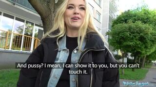 Public Agent Hot blonde student fucked doggy style in forest for cash - porn video